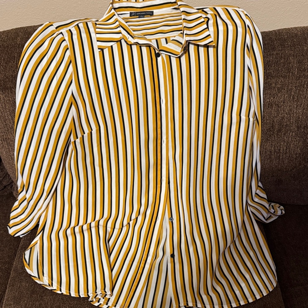Adrianna Papell
Yellow and White Striped Button Down Shirt